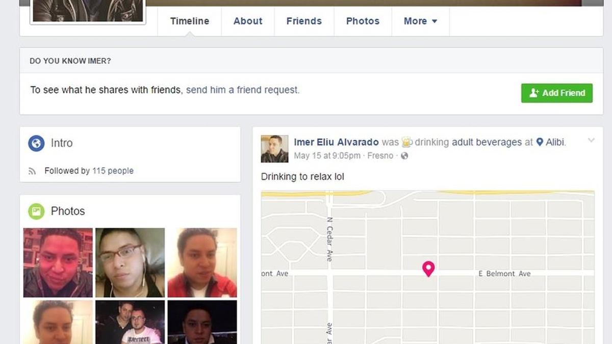 Imer Eliu Alvarado said he was enjoying an “adult beverage” a day before he was slain nearby.