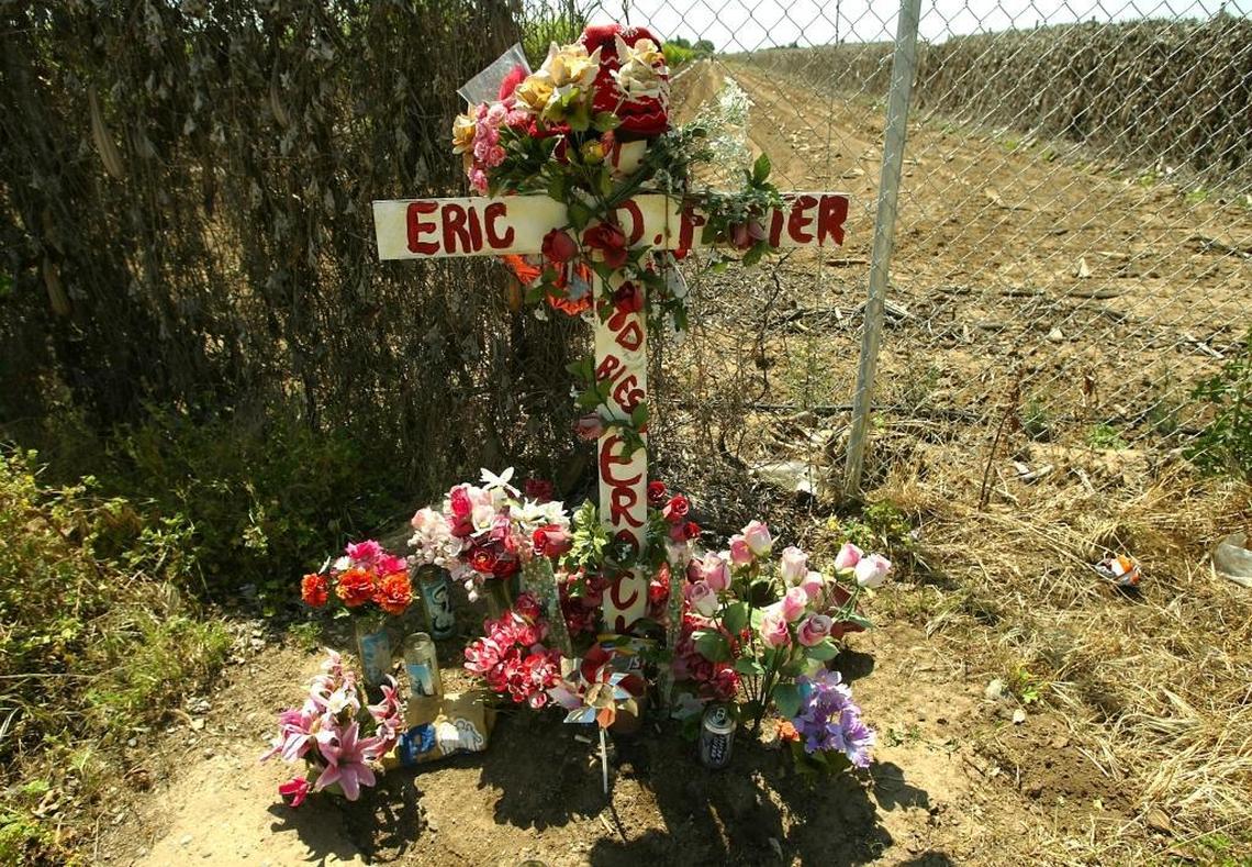 After Eric Foster, 25, was shot and killed by a Fresno police officer on Aug. 15, 2002, his family built a memorial for him on Martin Luther King Boulevard and Grove Avenue in southwest Fresno.