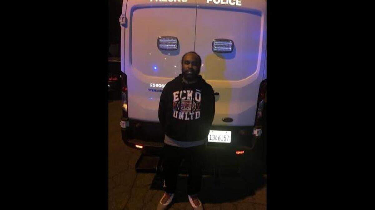 Sheldon King was arrested Tuesday and booked on felony charges after a warrant search uncovered four firearms, including a machine gun stolen from a U.S. military base, according to Fresno police.