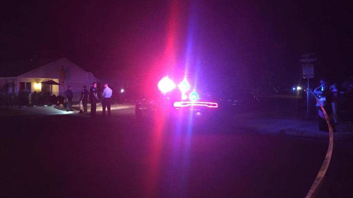 Officers investigate a drive-by shooting on Eunice Avenue, between Reverend Chester Riggins and Belgravia avenues, that left three victims with non life-threatening injuries on Wednesday, July, 6, 2016.