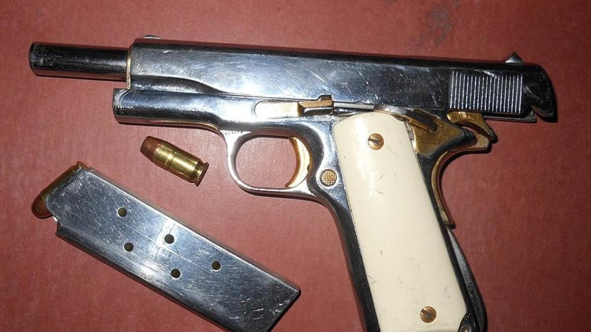A 1911-style .45 caliber semi-automatic pistol was reported stolen in 2011.