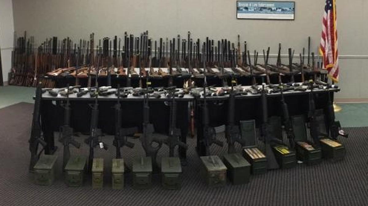 California Department of Justice agents seized more than 500 firearms from Albert Sheakalee, 59, of Clovis, who is barred from owning them because of mental health reasons, Attorney General Kamala D. Harris announced Wednesday.