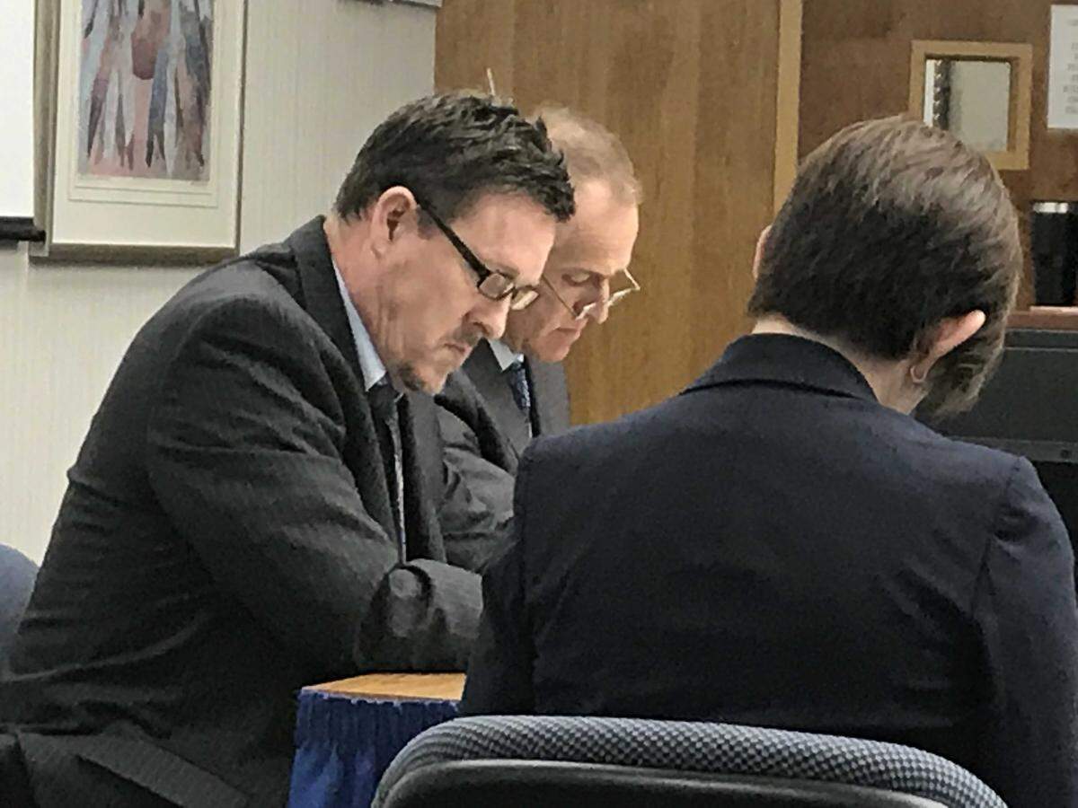 On Tuesday, July 31, 2018, Dave Thomas McCann, left, sits at the defense table with lawyers Scott Baly and Marina Pincus (back to camera). McCann, a British citizen, is accused of killing his estranged wife, Tierney Cooper-McCann, 37, of Clovis, and her mother, Judith Faye Cooper, 68, of Paso Robles, inside their Clovis home during the early hours of May 7, 2016.
