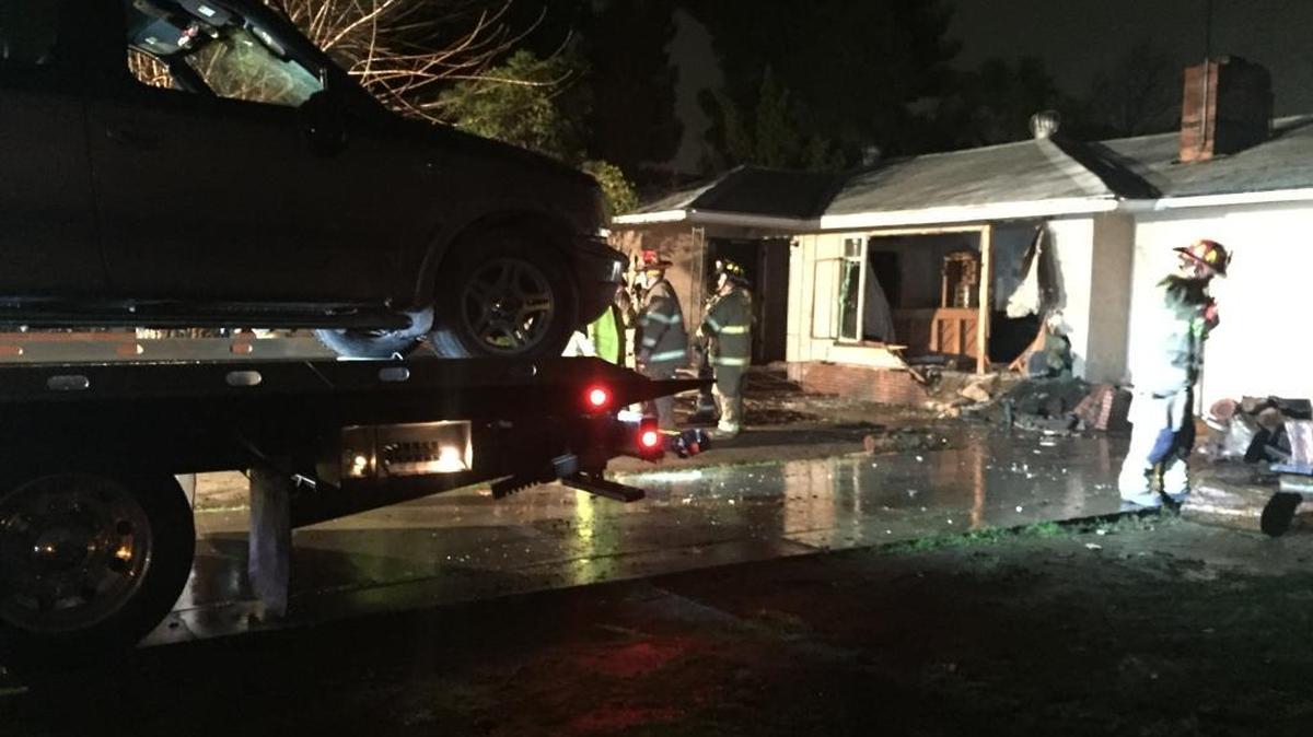 An alleged drunk driver rammed into a home of a person known to him Sunday, Jan. 22, 2017, in central Fresno.