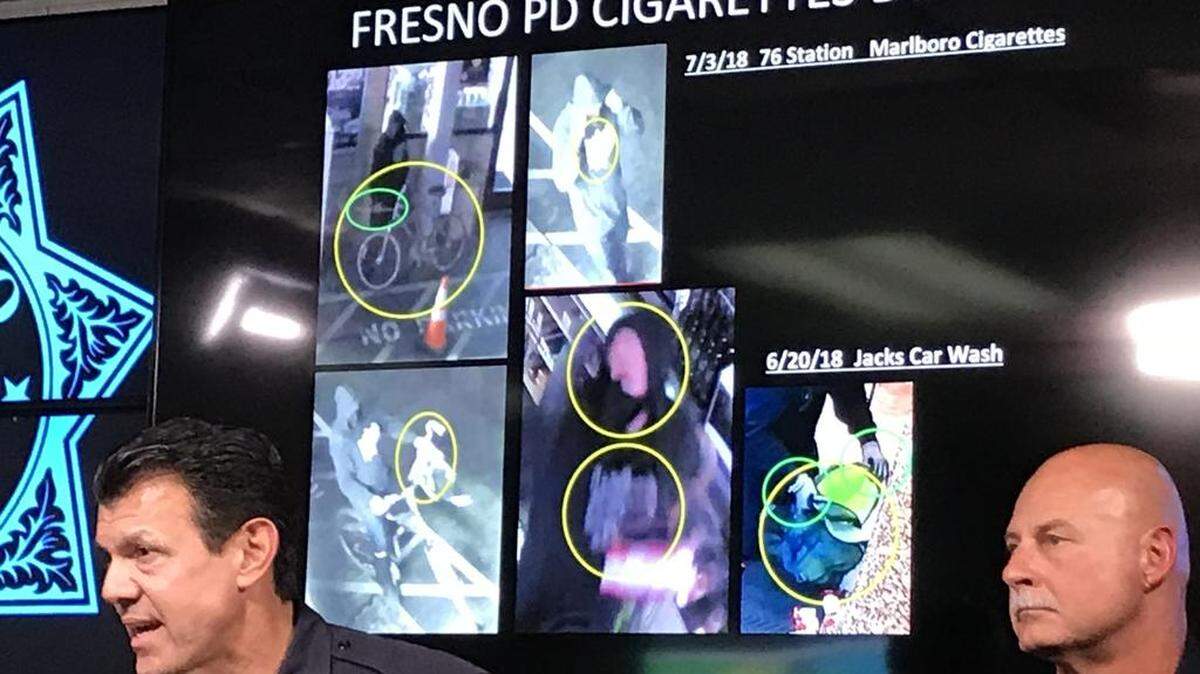 Lt. Joe Gomez, left, and Chief Jerry Dyer provide details on a series of cigarette burglaries in northwest Fresno.