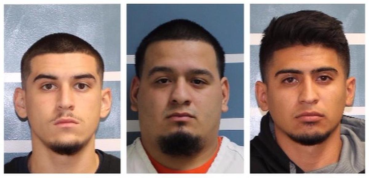 Three of the four suspects in the Pier Fire arson case are shown, from left, Isiac Renteria, Richard Renteria and Osvaldo Esparza-Guerrero.