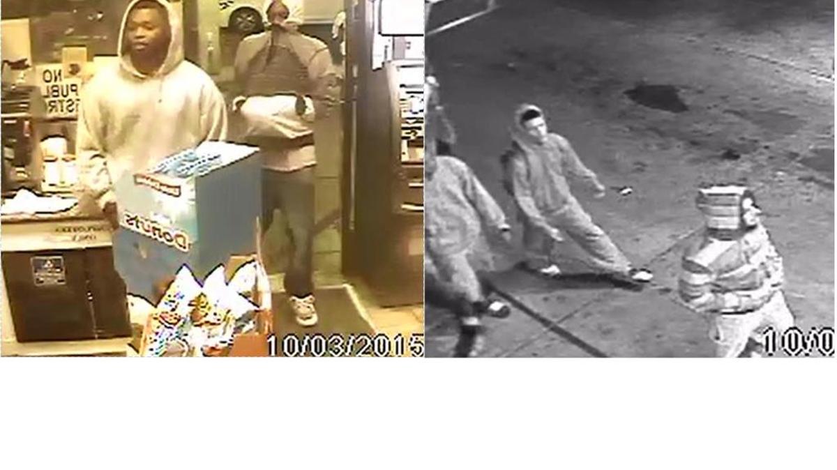 
Suspects in the robbery of a woman at a southeast Fresno gas station – including a failed attempt to take her purse at gunpoint – are seen on surveillance video.
