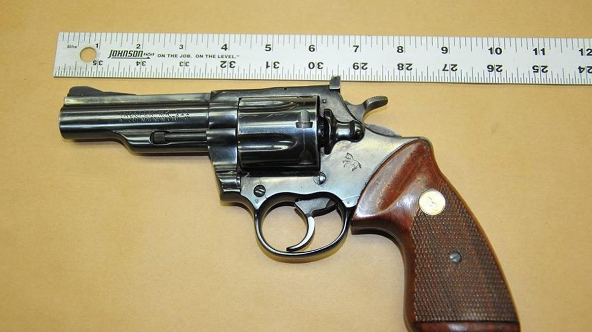 
Police are trying to find the source of a confiscated .357 caliber Colt revolver seized Wednesday night, Sept. 30, 2015, in central Fresno.
