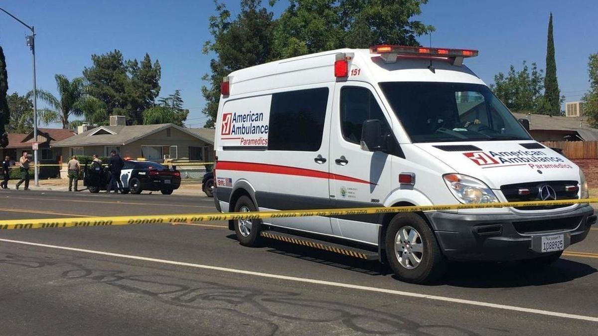Fresno police officers and sheriff’s detectives were investigating a drive-by shooting at Cedar and Weldon that left a man dead Saturday afternoon, July 1, 2017.