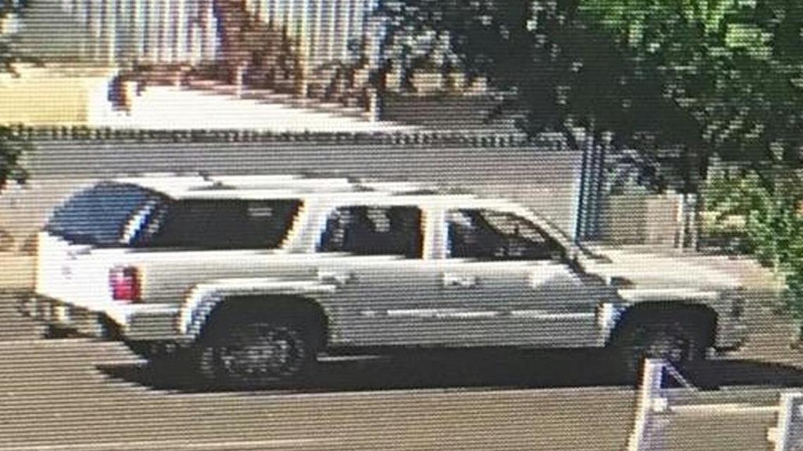 The Fresno County Sheriff’s Office released this image from a neighborhood surveillance video of a car believed to have been involved in a Calwa-area shooting Tuesday afternoon, June 7.