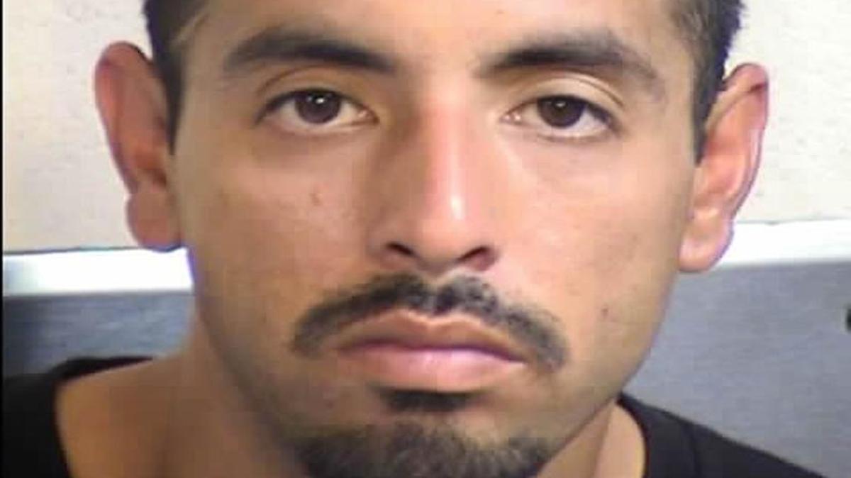 Samuel Escamilla was arrested on suspicion of carjacking and assaulting an elderly ride-share company driver.