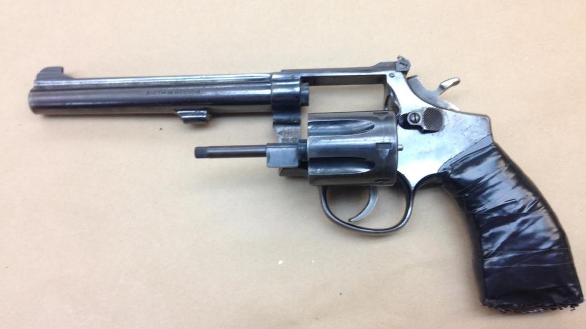 
A .22 caliber handgun found in a backpack.
