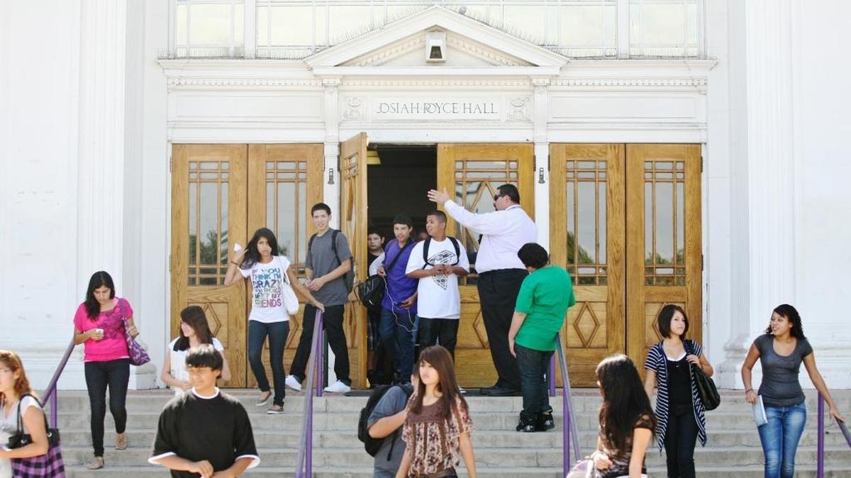 Students ending their day at Fresno High School. A special election is being held in April to fill the vacant seat for the Fresno High area on Fresno Unified School Board.