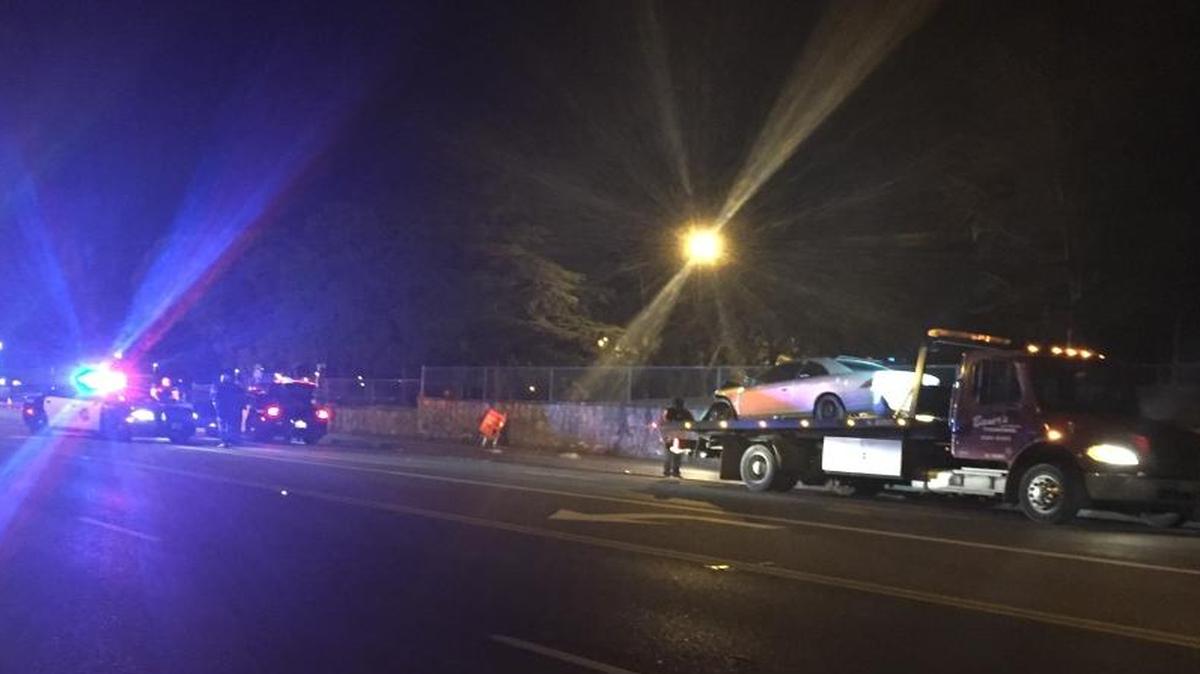 Two Fresno police officers were sent to a hospital Tuesday night after a suspected under-aged drinker rear-ended their vehicle.