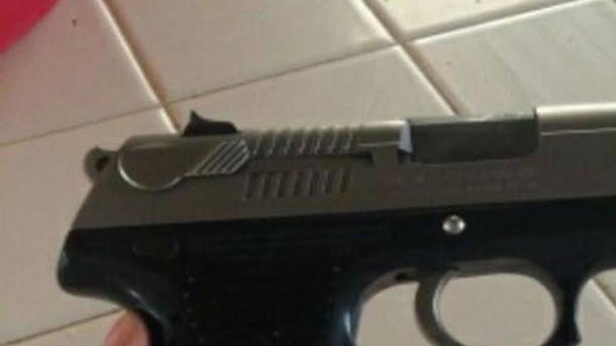 
Police say Adrian Santana showed off this semi-automatic pistol on Facebook. The pistol was allegedly bought on the street for $600.
