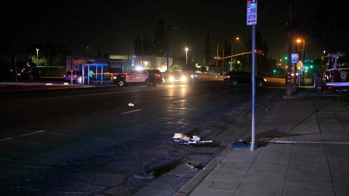 Taped off section of Cedar Avenue where a man was struck in a hit-and-run collision on Friday, Sept. 24, 2021.