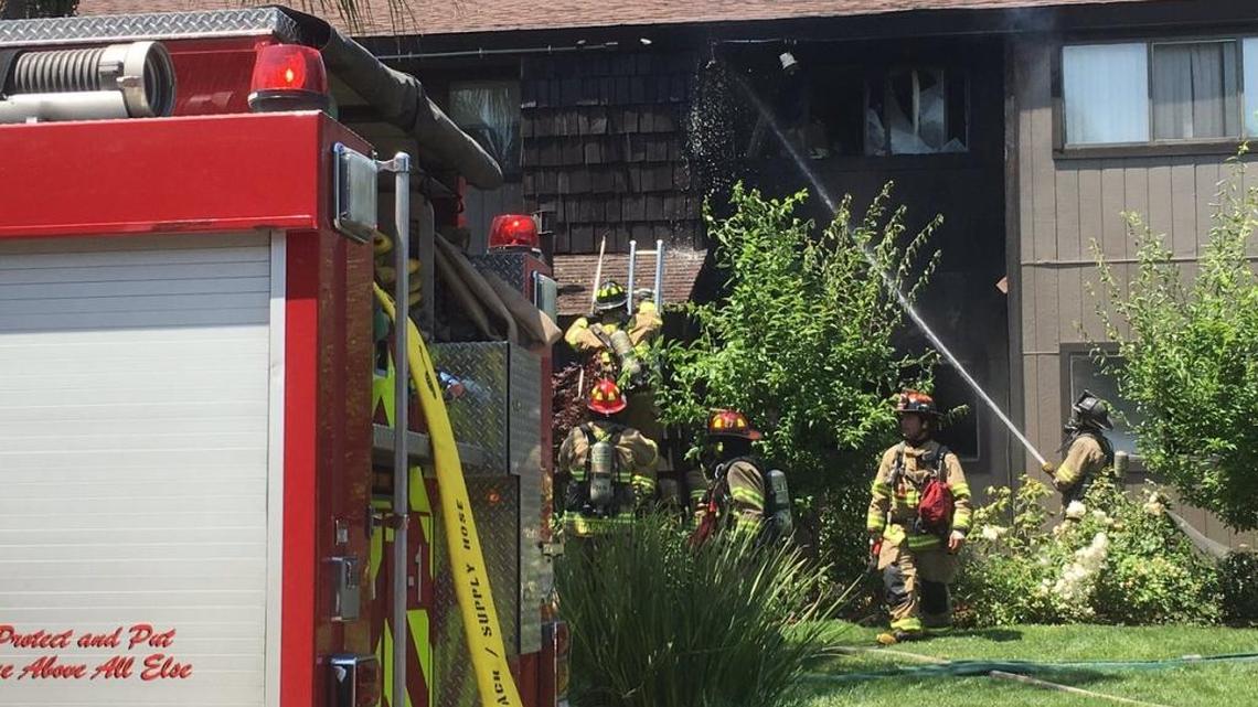 The Fresno Fire PIO Hector Vasquez tweeted out this photo from the scene of the Lane fire.