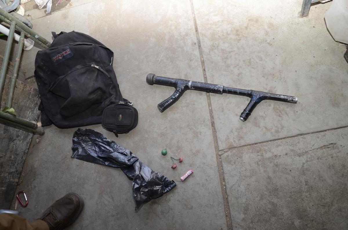 The homemade shotgun, called a zip gun, that the prosecution contends Brandon Carl Sutter, 30, of Fresno, used to shoot his landlord.