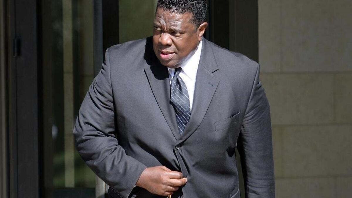 Former Fresno deputy police chief Keith Foster leaves the U.S. District Court building in downtown Fresno after proceedings for his federal drug trafficking trial recessed for the day Wednesday.