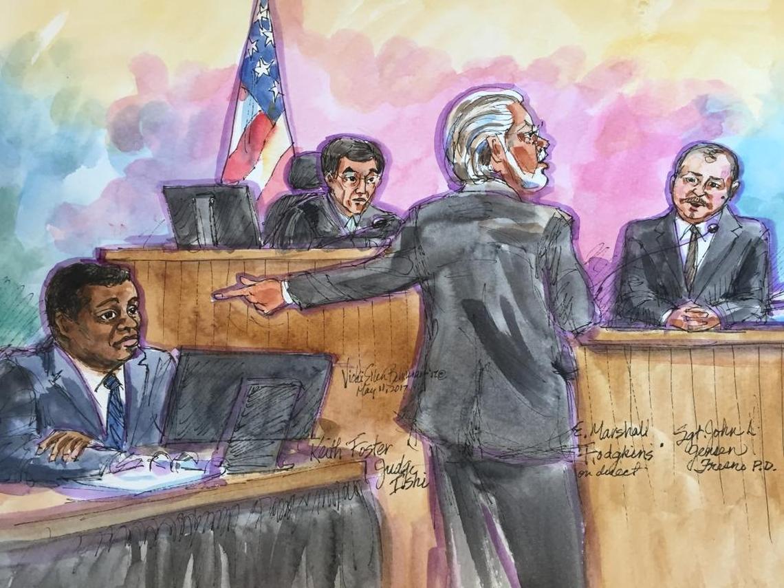 Fresno police Sgt. John Jensen, who loaned former Deputy Chief Keith Foster $15,000 in 2014, testifies about the loan Thursday, May 11, 2017.