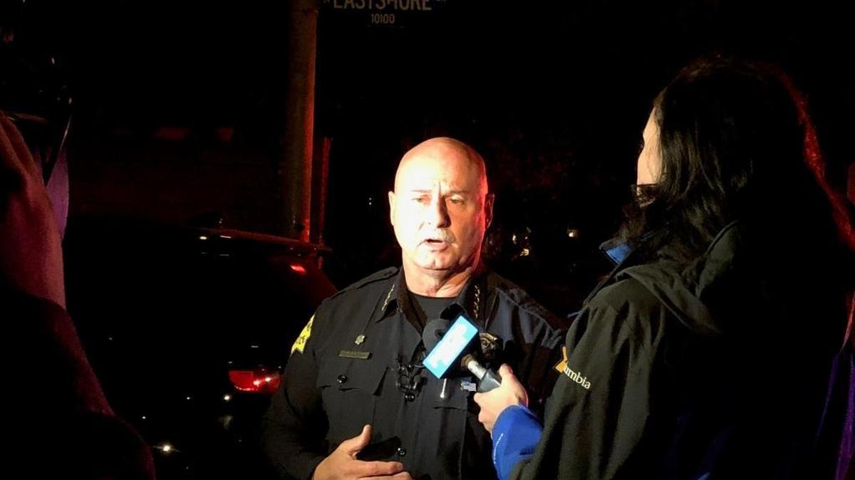 Fresno Police Department Chief Jerry Dyer met with the media at the scene of an apparent double murder in the Woodward Lakes area of Fresno on Dec. 14, 2017.