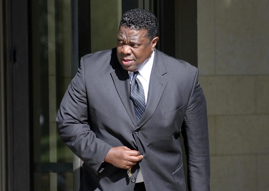 Former Fresno deputy police chief Keith Foster leaves the U.S. District Court building in downtown Fresno after proceedings for his federal drug trafficking trial recessed for the day Wednesday.