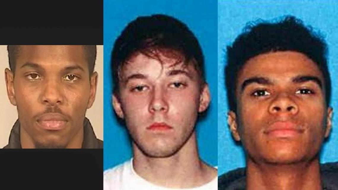 A criminal complaint accuses 21-year-old Gary Lee Perry Jr., 21, left, is charged in the killing of Brennen Julian Fairhead, center, and Scott Alex Gaffey, right, Dec. 14 in Fresno’s Woodward Lake neighborhood.