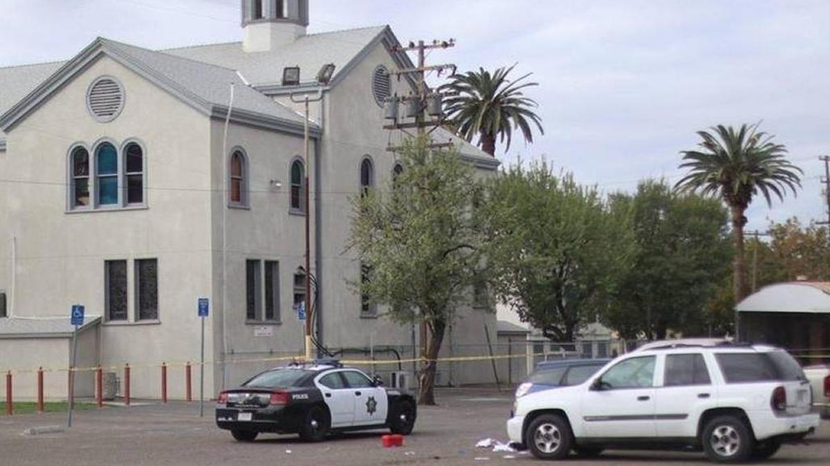 A woman and her boyfriend were shot after Mass at St. Alphonsus Church in southwest Fresno. The shooter was the woman’s husband, who then drove home and took his own life. The couple was in the midst of a divorce, police said.