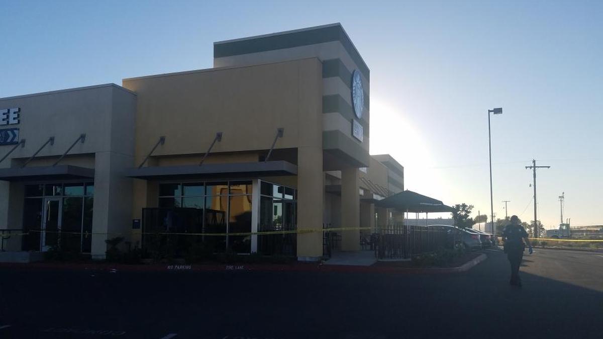 Fresno police were investigating a pair of possibly related stabbings, which began with a robbery at the Starbucks near Golden State Boulevard and Herndon Avenue on Thursday, July 20, 2017.