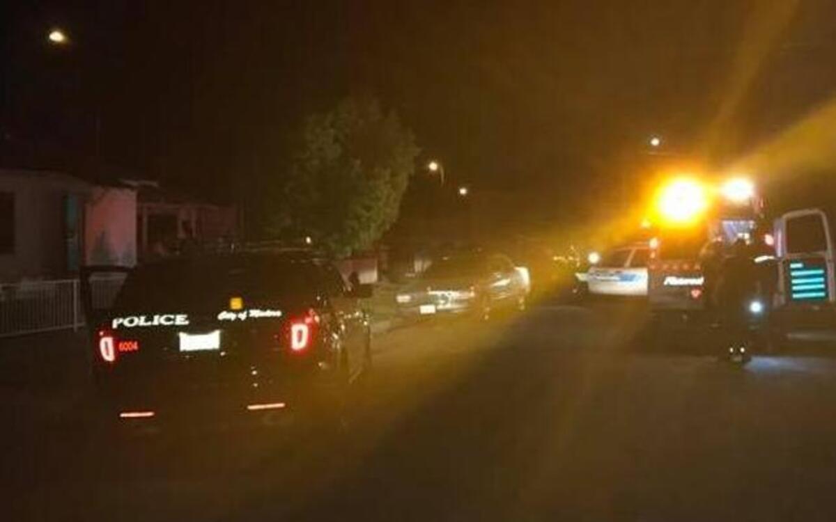 Madera police and emergency personnel at the scene of a shooting Monday night, April 3, 2017.
