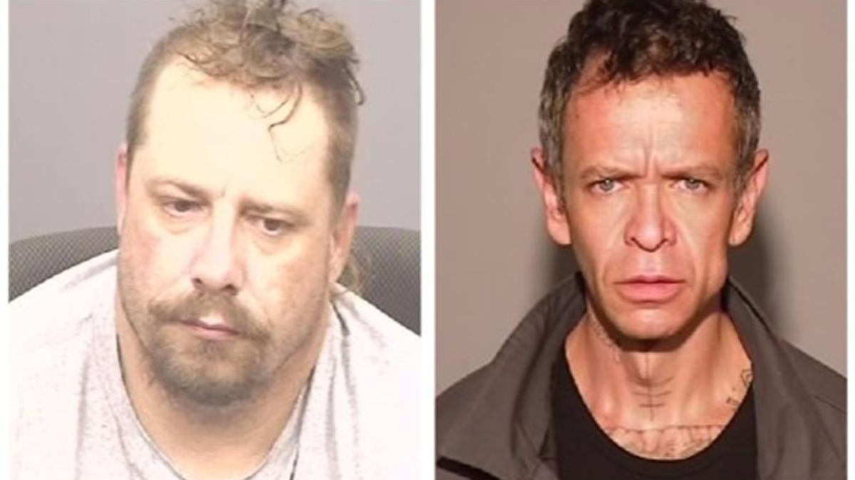From left, suspects Jeffrey Stubblefield and Brand Cardenas