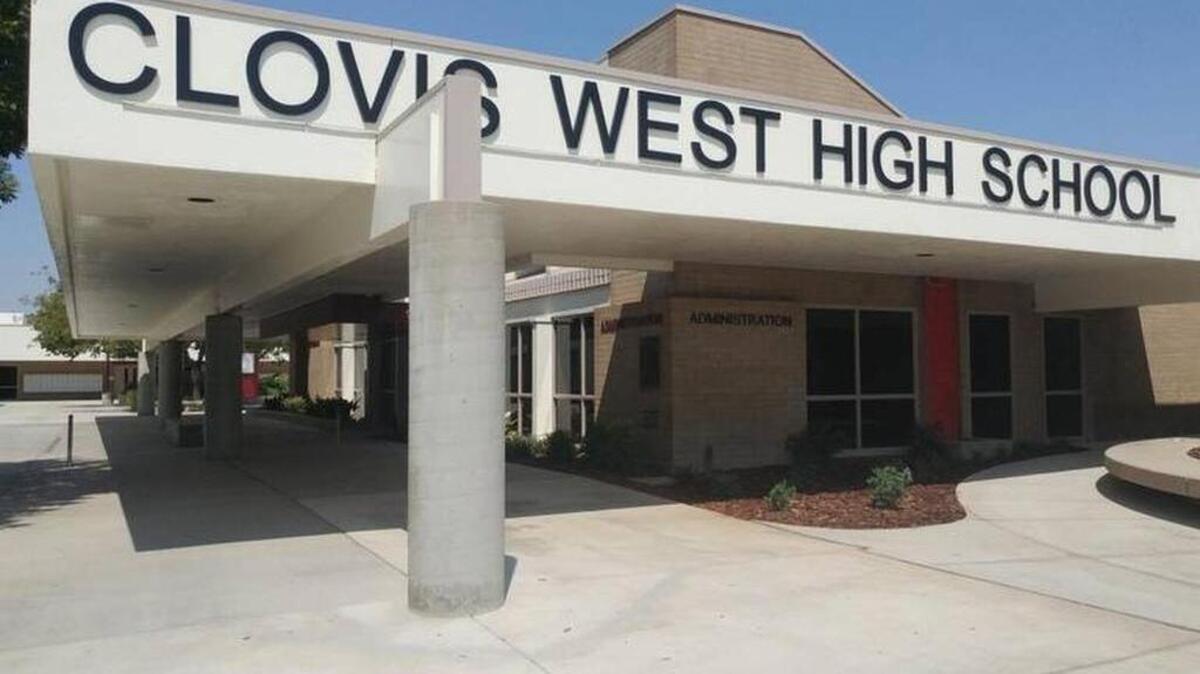 Clovis West High School in northeast Fresno is seen in a file photo.