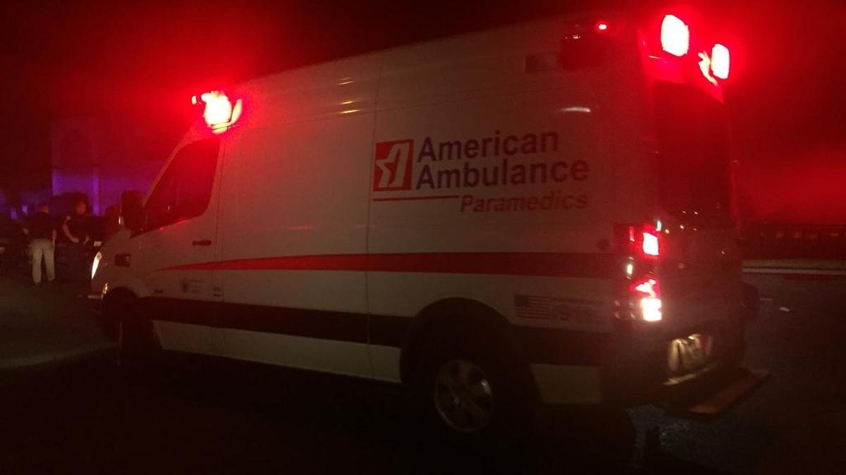 An ambulance arrives at the scene of a shooting in southeast Fresno on Saturday, Oct. 8, 2016. Two men were shot but neither suffered life-threatening injuries. One went to Community Medical Regional Center.