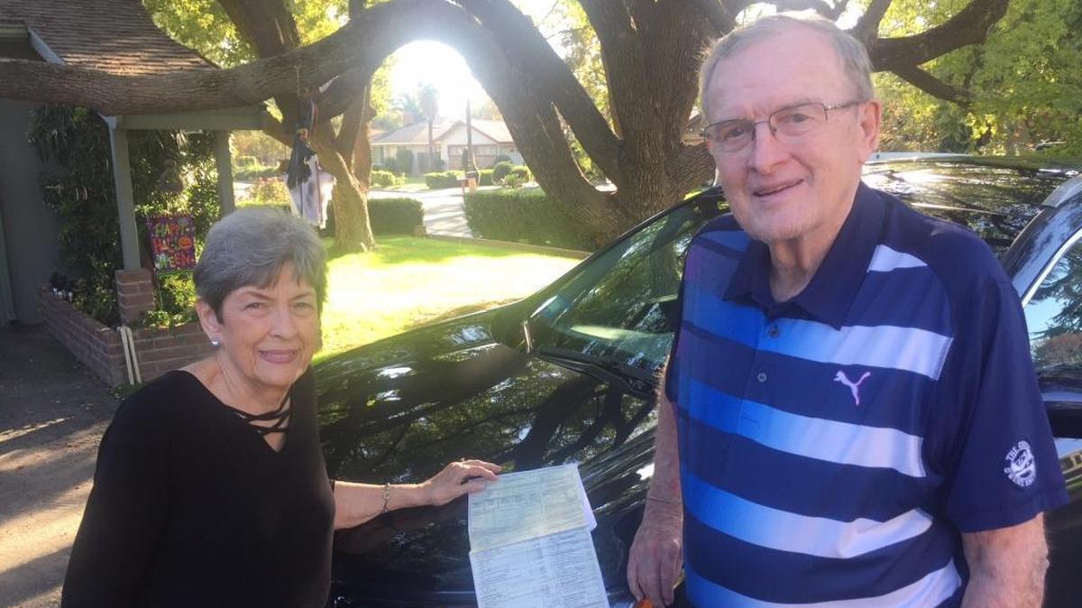 Nancy and Bob Van Galder in a 2017 photo at their Fresno home.