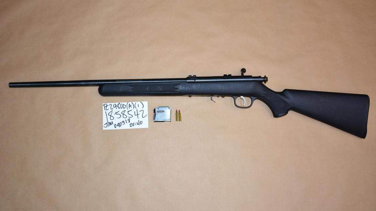 Fresno police officers found a loaded Savage Arms .17 Hornady Magnum Rimfire rifle inside a guitar case during a traffic stop on Sept. 3, 2018. A man was arresed for possessing the weapon illegally.