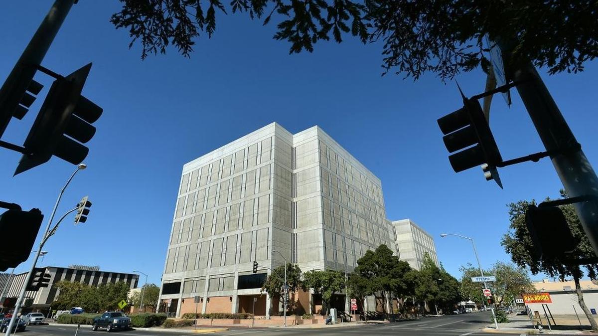 Fresno County Jail in downtown Fresno. The state medical board says a doctor at the jail gave negligent care to inmates.