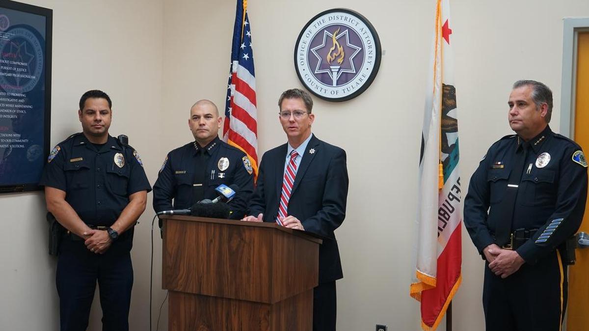 Tulare County District Attorney Tim Ward announces indictments handed down against 11 people in a gang crackdown operation.