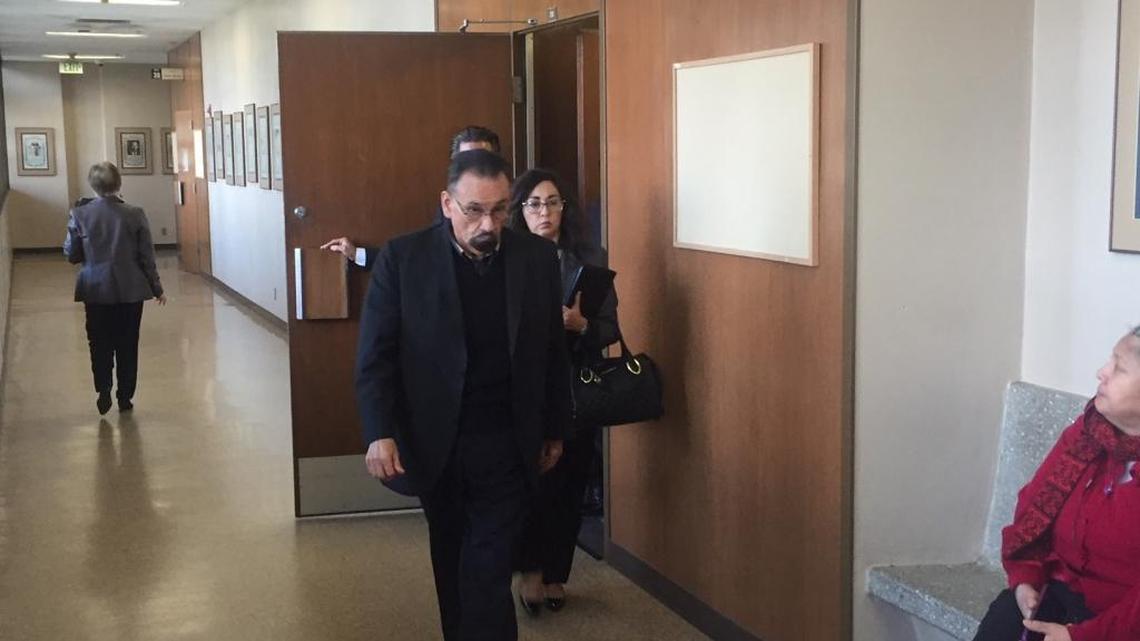 Fresno Area Express bus driver Rudy Alderette walks out of a Fresno courtroom after pleading not guilty on Friday, Feb. 2, 2018, to felony hit and run causing death.