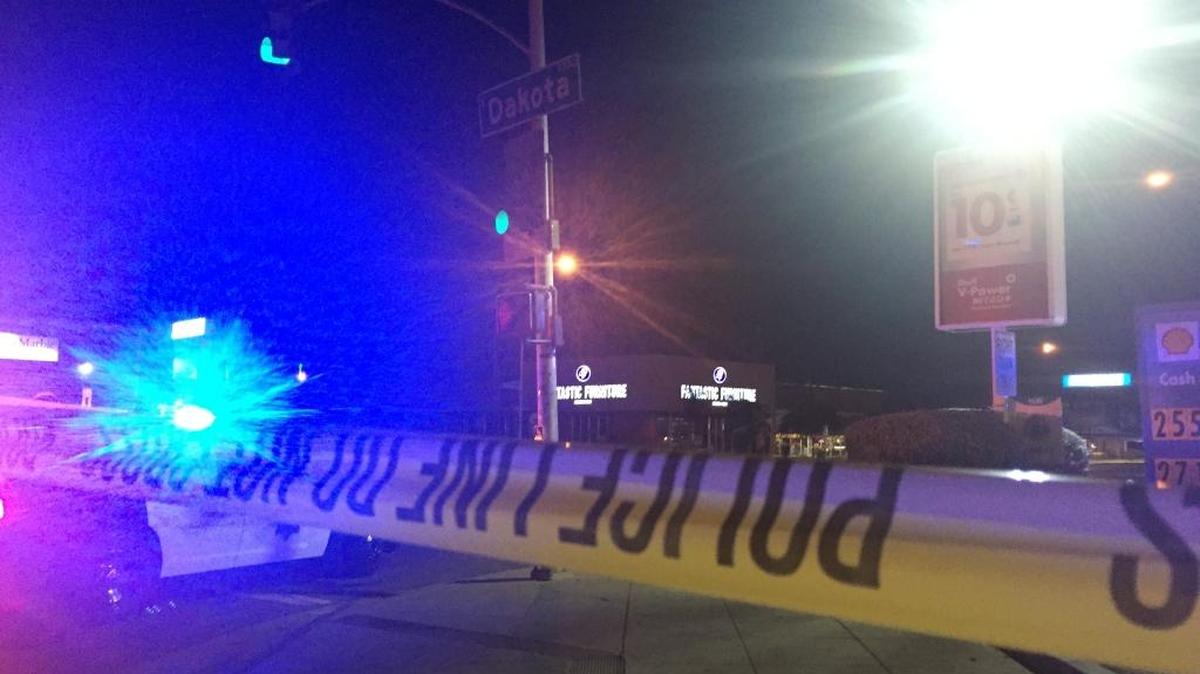 An alleged homeless man who was seen digging through trash is in critical condition after being stabbed Sunday night at the Shell gasoline station near Blackstone and Dakota avenues in central Fresno.
