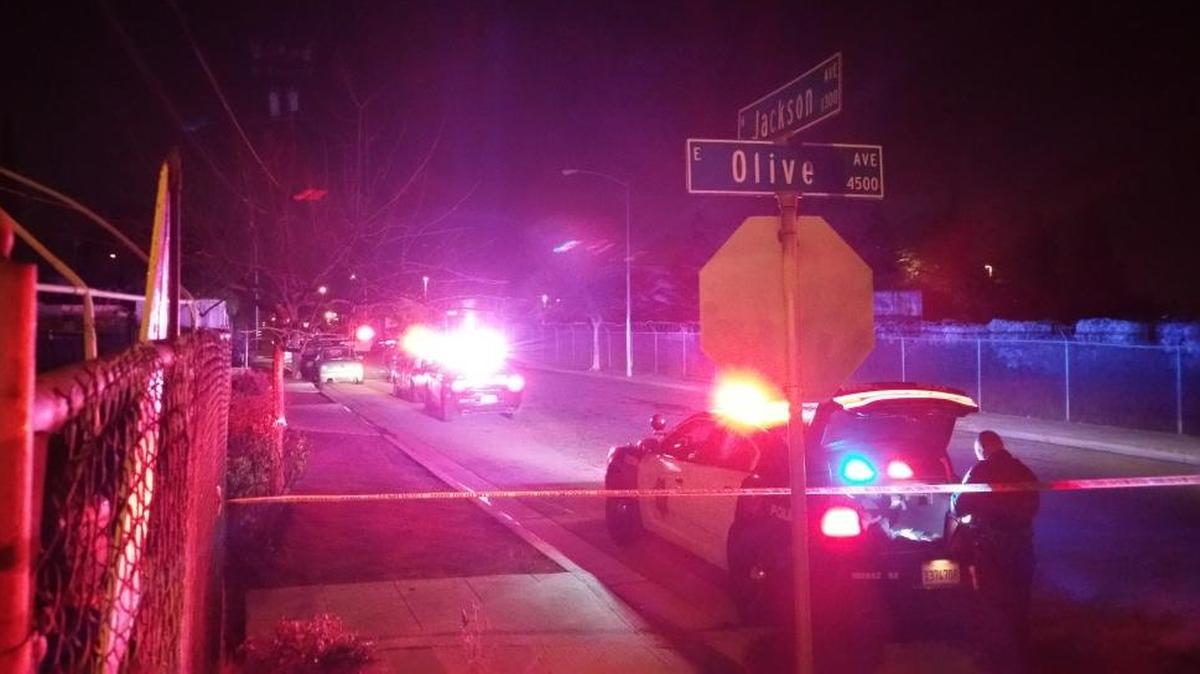 A man was shot twice in central Fresno Sunday night near the intersection of Olive and Jackson avenues.