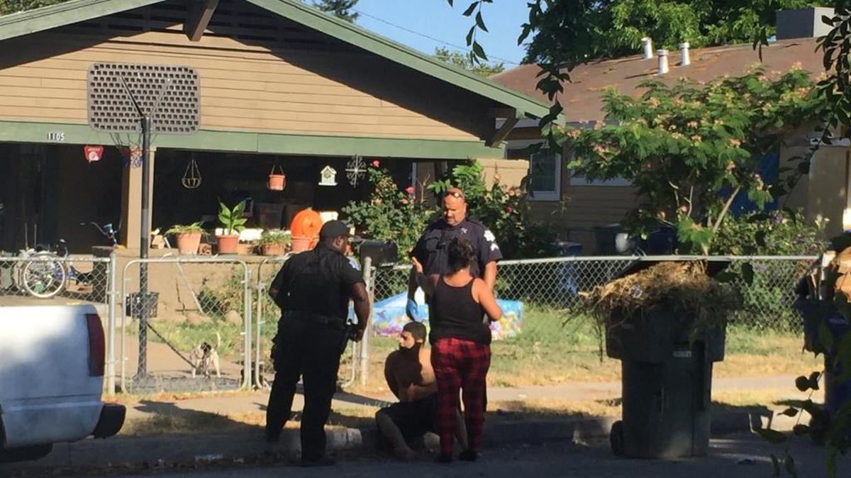 Police detain a man who reportedly entered a home early Friday morning, June 2, in Fresno’s Tower District while under the influence of methamphetamine.