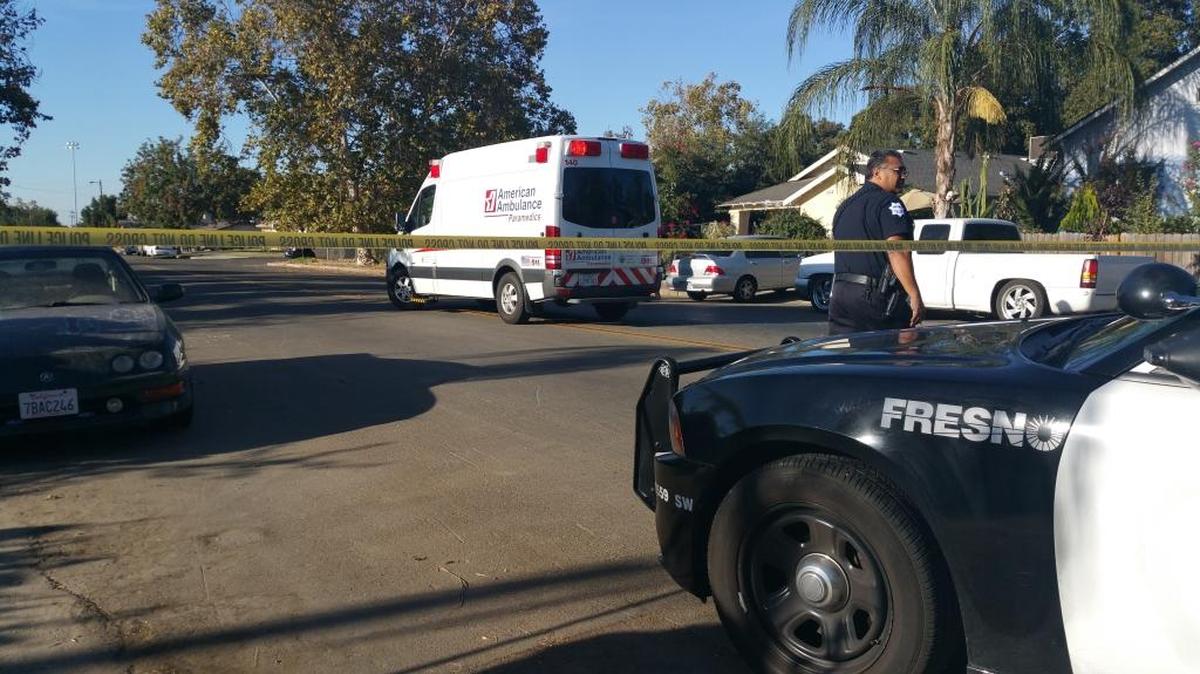 An ambulance leaves the scene of a daytime shooting in southwest Fresno taking the 27-year-old victim to Community Regional Medical Center on Tuesday, Oct. 25, 2016.