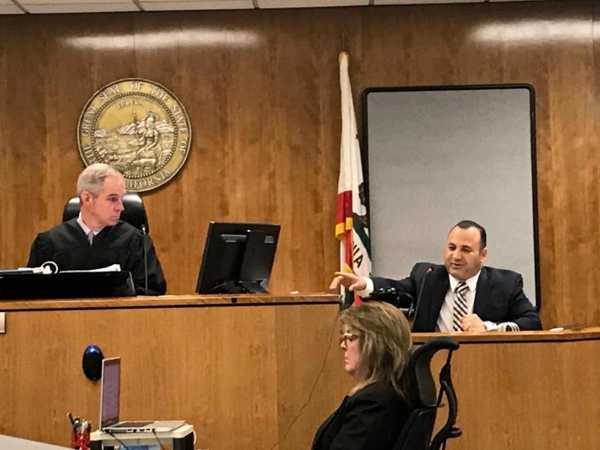 On Thursday, Feb. 1, 2018, Fresno police detective Miguel Alvarez identifies Kori Ali Muhammad in Fresno County Superior Court as the person who confessed to a deadly downtown shooting rampage last April. Muhammad smiled when Alvarez picked him out in Judge Jonathan Conklin’s courtroom.