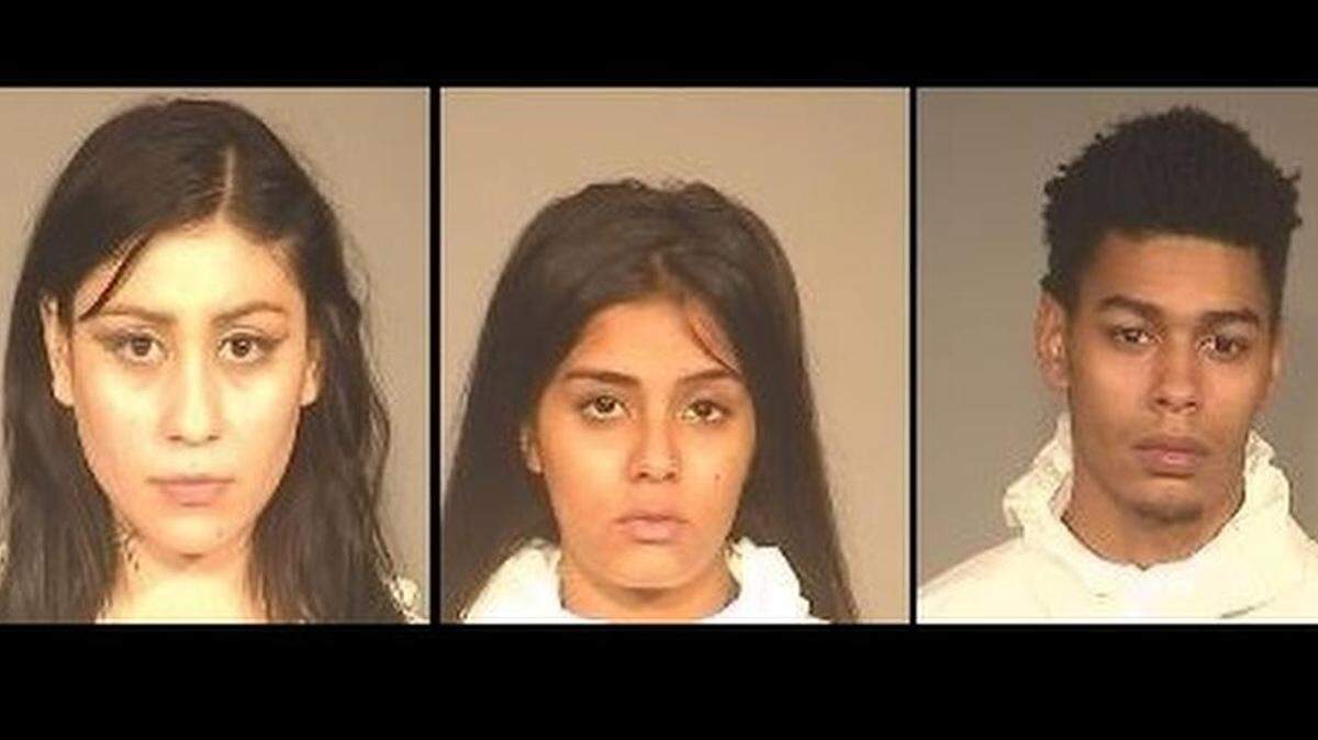 From left, Joseline Macias-Martinez, Manmit Kaur Bhullar and Antonio Basquez-Watson were arrested on suspicion of kidnapping.
