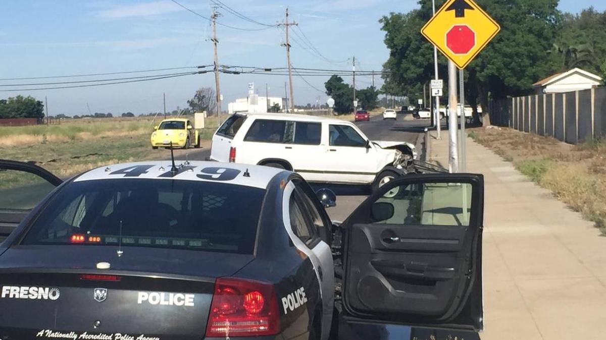 Police say crook crashed this SUV, dashed away and fled in another vehicle.