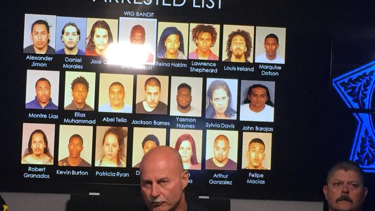 Yasmon Haynes, second row near the middle, was one of the people featured when Fresno police Chief Jerry Dyer thanked the community on June 14 for its support in fighting a recent crime wave during his monthly media address.