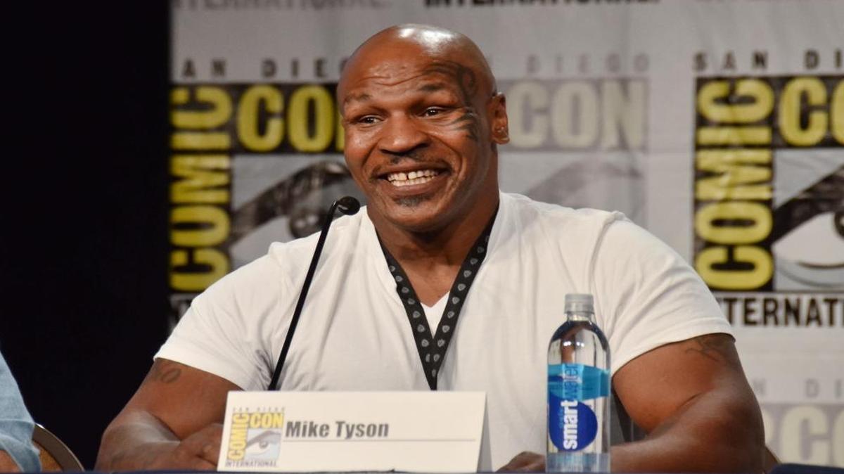 Mike Tyson, former professional heavyweight boxing champion, at Comic-Con International in 2014.