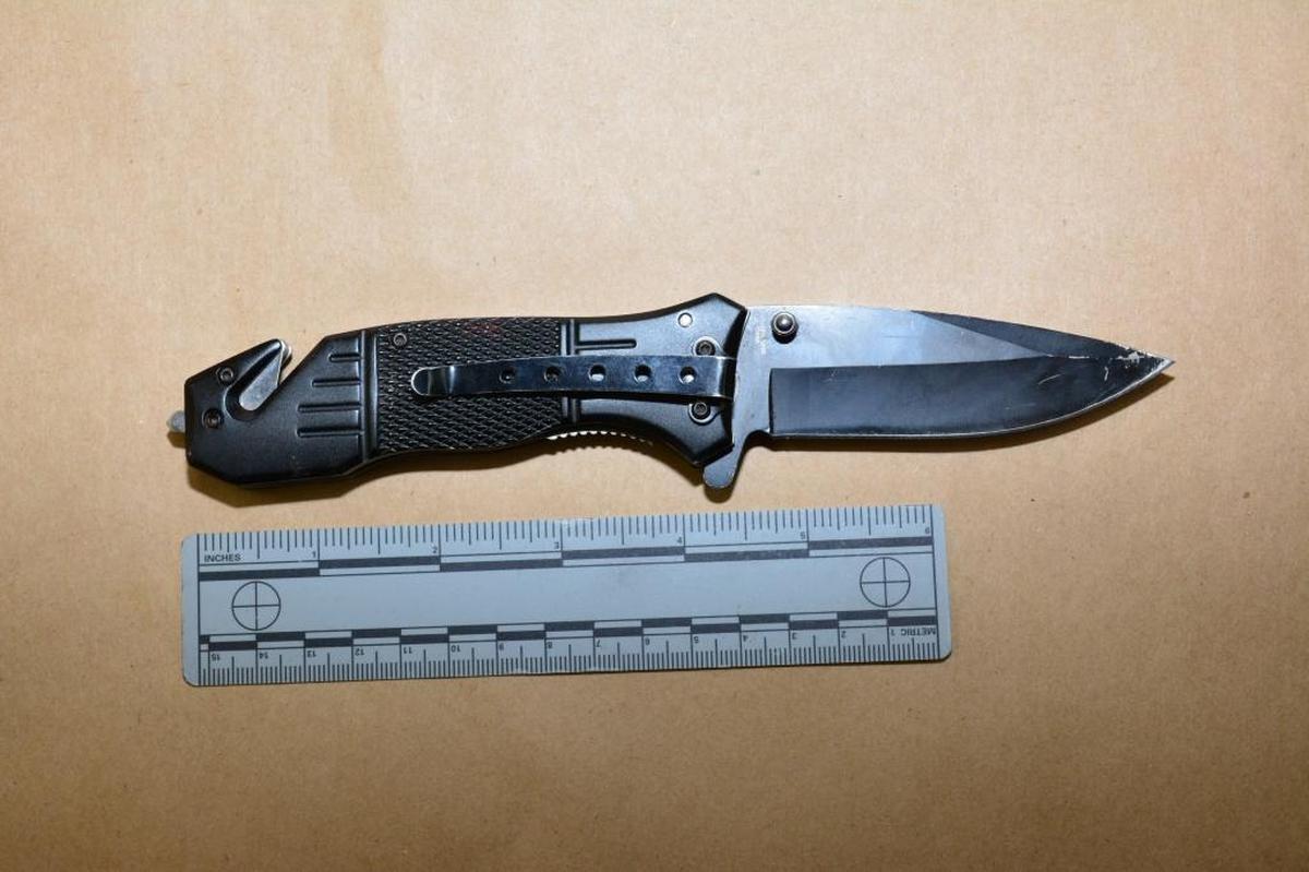 The knife Manuel Virginio Reynoso used during a residential burglary in central Fresno in November 2016.
