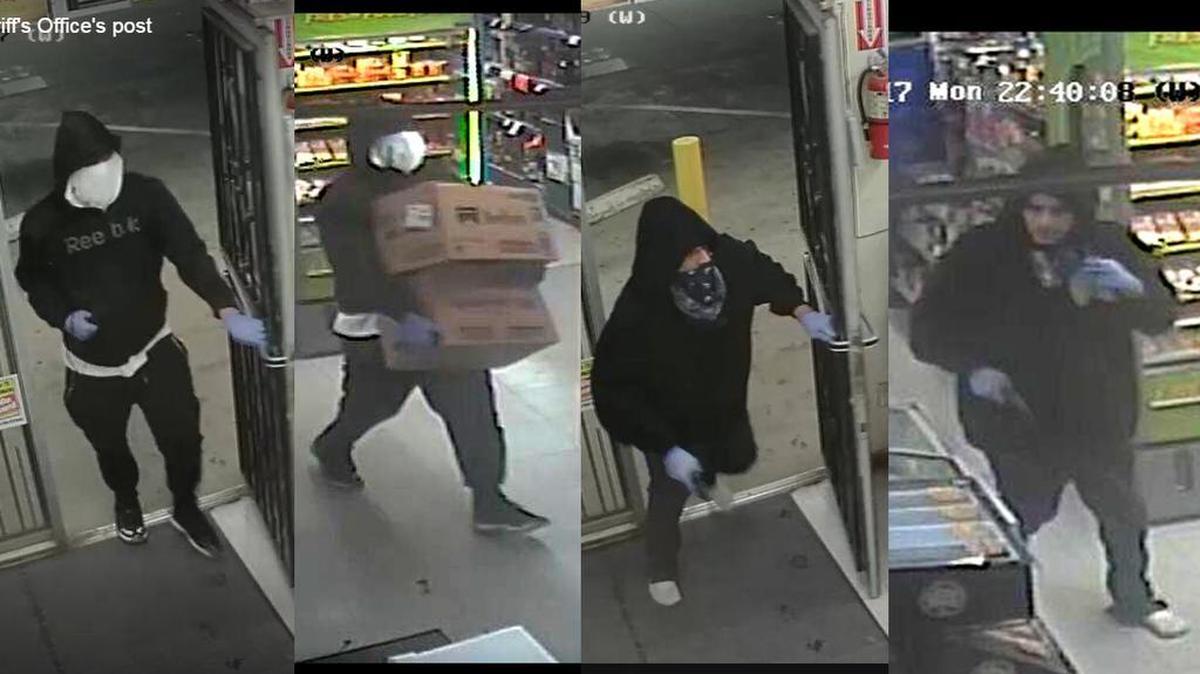Images from security video show two men who robbed a gas station / mini-mart just outside Madera on Monday, Nov. 14. One of the bandits shot and killed the store clerk, Madera County sheriff’s authorities said.