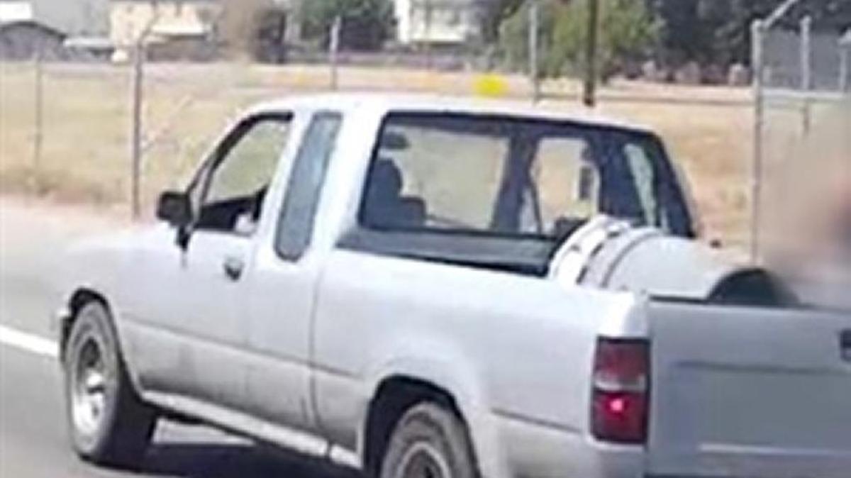 Clovis police released this photo of 1990s Toyota pickup truck reportedly driven by a man wanted for misdemeanor indecent exposure and sexual battery.